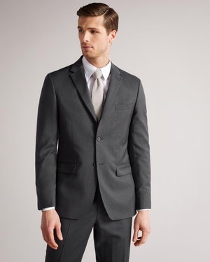 Veste Ted Baker Regular Charcoal Twill Suit Grise Homme | GBK-82001095